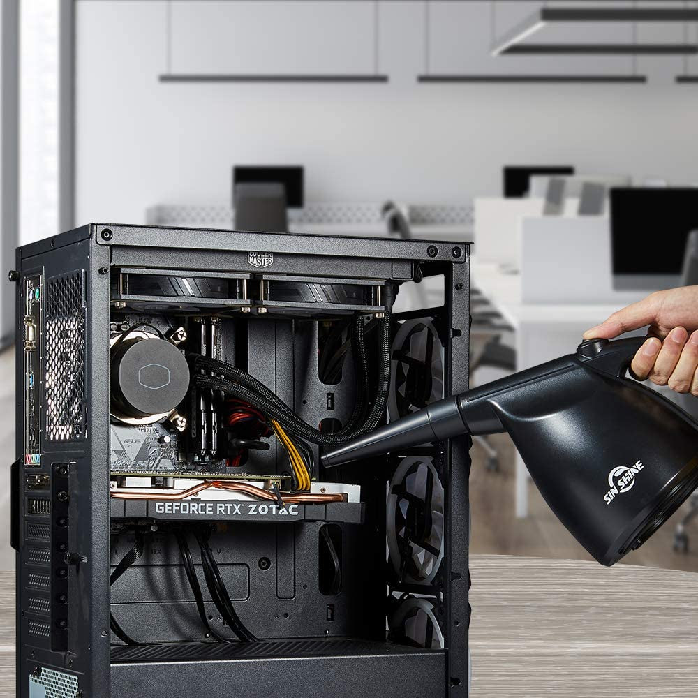 Compressed Air Duster-110000Rpm Super Power Electric Air Duster for Cleaning Dust, Hairs, Crumbs, Scraps for Laptop, Computer, Replaces Compressed Air Cans & Canned Air (Jet-Black